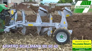 PELLEGRINI MACCHINE AGRICOLE VERONA ARATRO SCALMANA BIVOMERE B2 50 40 CON RUOTA GOMMATA DI LAVORO