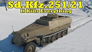 German 15mm Sd Kfz 251 21 can kill anything! WAR THUNDER