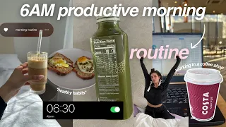 spend a 6AM PRODUCTIVE + HEALTHY morning with me! 🍳☕️ working in a coffee shop | healthy habits