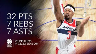 Bradley Beal 32 pts 7 rebs 7 asts vs Pistons 22/23 season