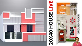 20X40 House plan 3d elevation LIVE by nikshail