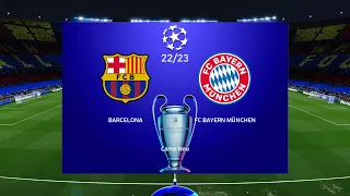 2022 - Barcelona vs Bayern Munich - UEFA Champions League 2022/2023 - Aubameyang vs Mane - PES