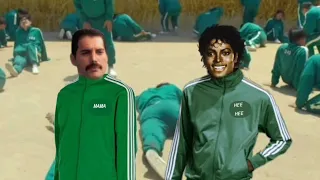 Michael Jackson and Freddie Mercury in Squid Games