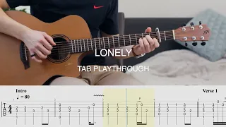 How To Play Lonely by Justin Bieber - Fingerstyle guitar tutorial (TAB Playthrough)