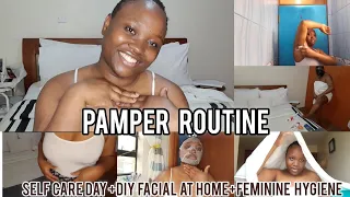 PAMPER ROUTINE::RELAXING SELF CARE DAY+DIY FACIAL AT HOME+SPA MAINTENANCE +FEMININE HYGIENE