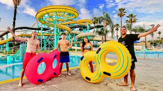 OVERNIGHT AT WATER PARK! (Security Catches Us)