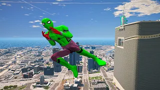 GTA 5 Ragdolls Rainbow  Spiderman Jumps Fails EP 21 (Euphoria Physics)