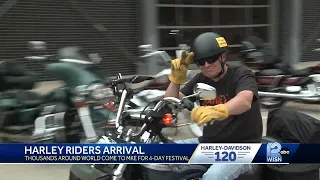 Harley riders from across the world arrive in Milwaukee for 120th celebration