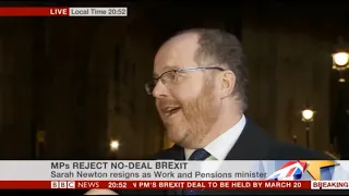 BBC News: MPs reject no deal Brexit