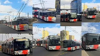 Trolejbusová linka 59 - Trojčlankový trolejbus Solaris Trollino 24 - Praha Veleslavín - Letiště