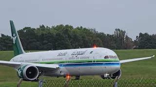 Saudia Boeing 787 Dreamliner in Retro Livery at Birmingham Airport