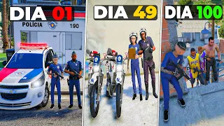 TRABALHANDO 100 DIAS COMO UM POLICIAL no GTA 5 MODS