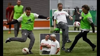Liverpool legends work up a sweat in training session ahead of showdown against AC Milan