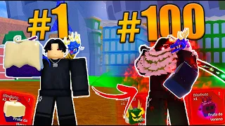 PASSEI 100 DIAS NO BLOX FRUITS NA CONTA DO MEU AMIGO NOOB - ROBLOX