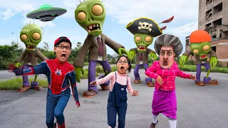 Nick Become Spiderman To Save Tani, Miss T | Nick VS Giant Zombie | Scary Teacher 3D In real life