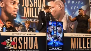 FIREWORKS AT ANTHONY JOSHUA-JARRELL MILLER PRESS CONFERENCE