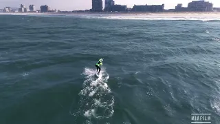 South Africa, Cape Town down wind Sup foiling.