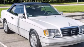 1994  W124 Mercedes Benz E320 Cabriolet en blanco artico y Capota azul