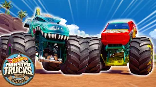 Monster Trucks Learn a Lesson in Teamwork at Camp Crush! + More Kids Cartoons | Hot Wheels