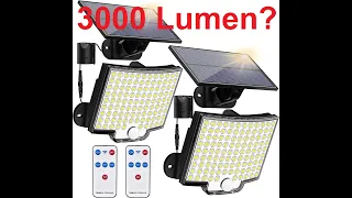 Let's test amazon Solar Lights Outdoor 106 LED 3000 lumen Solar Powered Motion Sensor