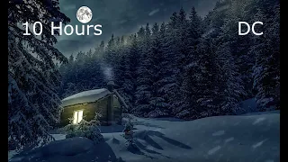 Cozy Cabin Ambience | Howling Wind Sounds for Sleeping | Winter Moon | Relax, Study, Sleep | 10 Hour