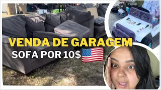 COMO É VENDA DE GARAGEM DOS ESTADOS UNIDOS | UM CONJUNTO DE SOFÁ POR 10$ | MUITA COISA BOA E BARATA