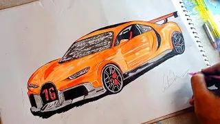 Drawing Andrew Tate Bugatti |  Only 60 made In The World | Drawing Cars