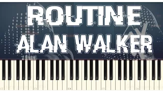 Alan Walker - Routine - Piano Tutorial (Slow)