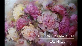 How to paint peonies. Lesson for Natasha. Workshop in English. Oil painting. Как написать пионы