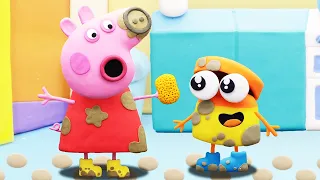 Play Doh Videos | Peppa Pig & the Doh-Dohs Play in Muddy Puddles | Stop Motion | The Play-Doh Show