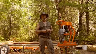 Sawing Lumber for a Porch on my Off Grid Log Cabin