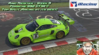 Top Split iRacing at its best! Ring Meister Week 9, Porsche 992 GT3R at the Nordschleife as always!