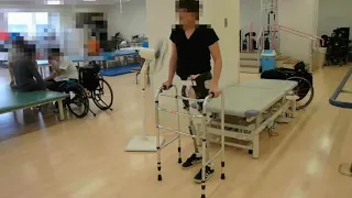 Reciprocating gait of a patient with bilateral hip disarticulation
