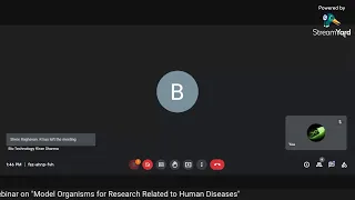 International Webinar on "Model Organisms for Research Related to Human Diseases"