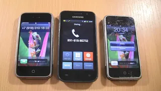 Ringing Alarms & Incoming Call & Outgoing call at the Same Time Samsung Galaxy S1  & 2 iPHONE 2G