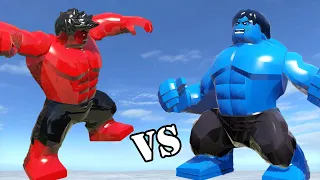 Hulk Battle: Blue vs. Red - Who Will Triumph?