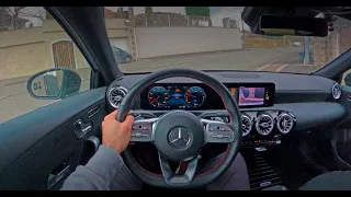 POV Mercedes A250e AMG line in the mountains