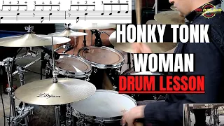 How to play Honky Tonk Woman by the Rolling Stones - Drum Lesson