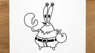 How to draw Mr, Krabs (Sbongebob) step by step, EASY