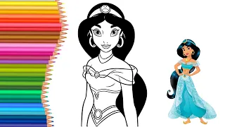 Princess Jasmine coloring pages | Aladdin coloring Disney