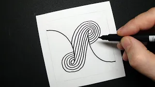 Endless Optical Illusion - Drawing Op-Art Spiral - Black and White