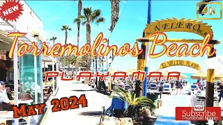 Torremolinos Beach Playamar | May 2024 | sunshine walk | travel destination | Málaga | Spain | 4K