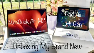 2023 Apple M2 MacBook Air + M1 IPad Air 5th Generation Unboxing | Apple Education Discount | ASMR