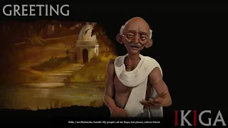 INDIA - MOHANDAS KARAMCHAND GANDHI THE BAPU ALL VOICED QUOTES & DENOUNCE - CIVILIZATION VI / CIV VI