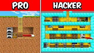 PRO vs HACKER Bunker Underground Build Battle CHALLENGE!