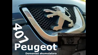 Peugeot 407 - demontaż akumulatora. How to remove battery for Peugeot 407