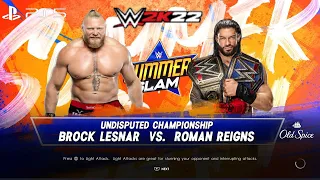 WWE 2K22 (PS5) - ROMAN REIGNS vs BROCK LESNAR | UNIVERSAL TITLE | LAST MAN STANDING | SUMMERSLAM 22