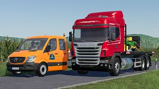 Mercedes Sprinter vs Scania R400 Race *GONE WRONG* | Farming Simulator 19