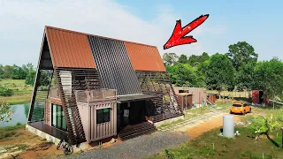 Everyone Laughed at this A-Frame Style Container House until they went inside!