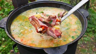 DISCLOSING ALL SECRETS! PEA SOUP WITH SMOKED RIBS. Recipe.